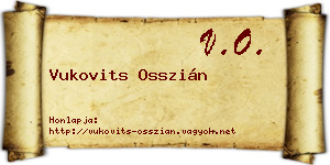 Vukovits Osszián névjegykártya
