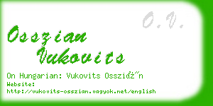 osszian vukovits business card
